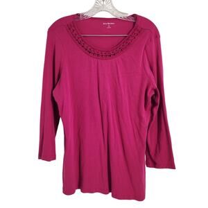 Kim Rogers Pink Cotton Top Womens Size Extra Large XL